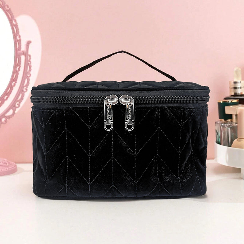 Mumuso Herringbone Cosmetic Case - Black