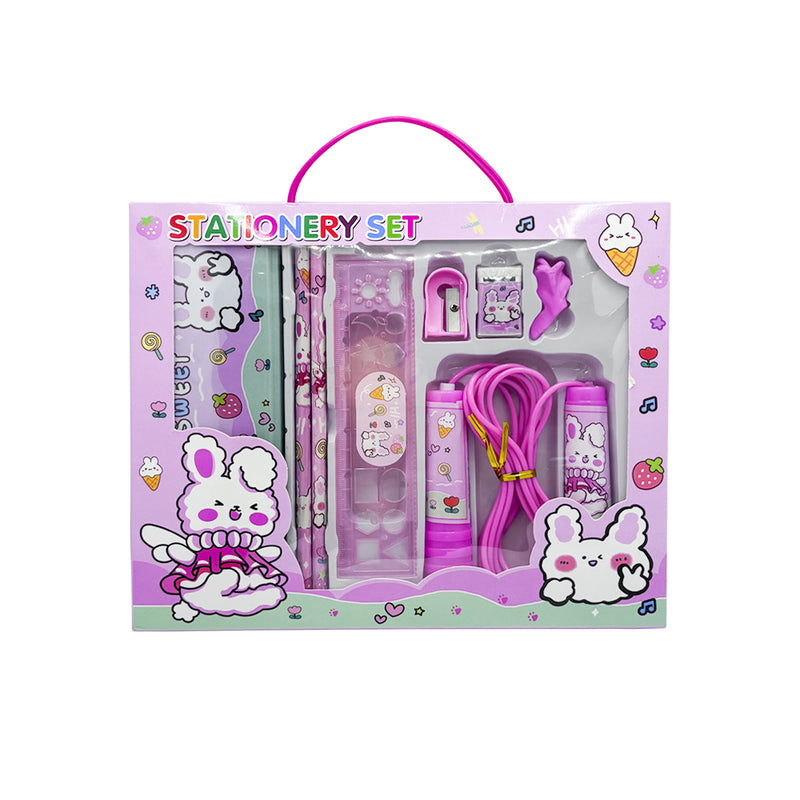 Mumuso Jumping Rope Stationery Set - Pink (