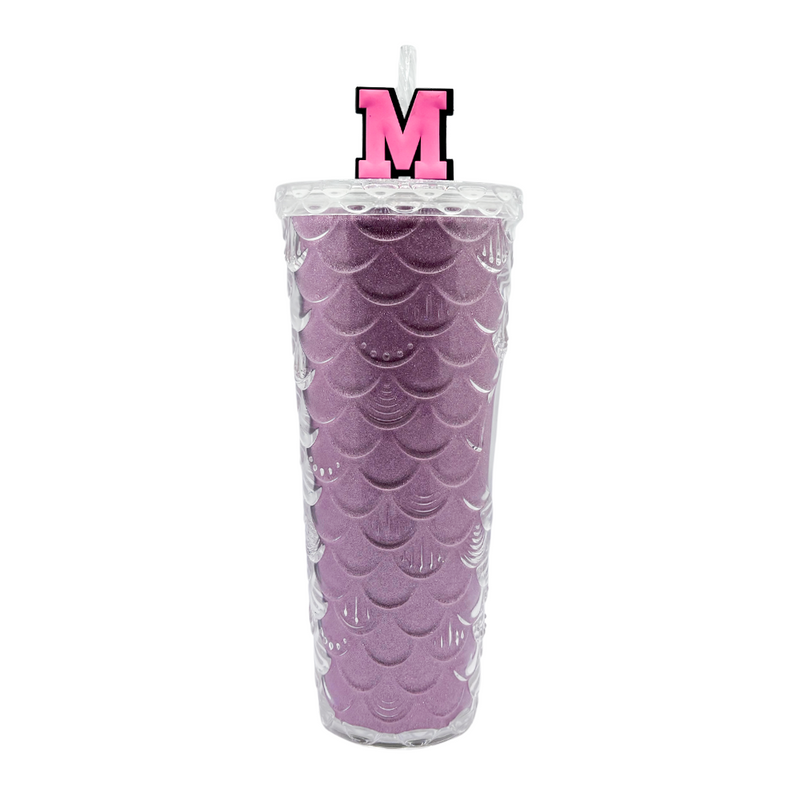 Mumuso Scale Embossed Tumbler with Straw - 700ml