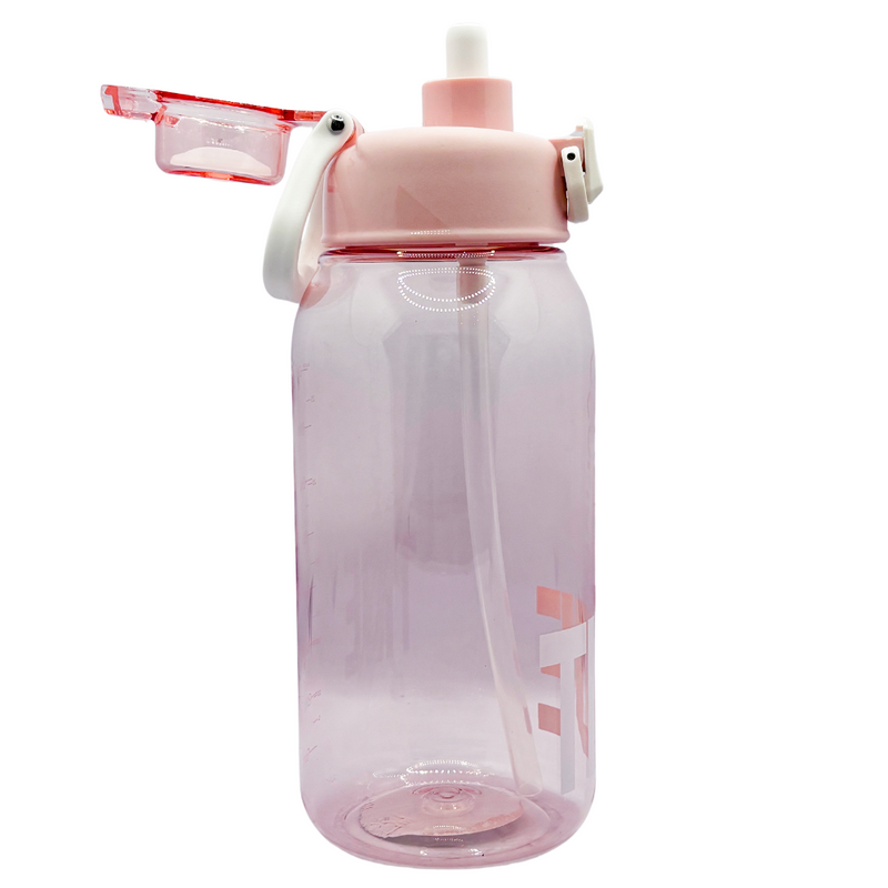 Mumuso Portable Water Bottle with Flip - Top Lid (Pink)