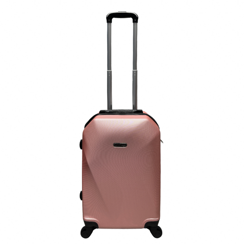 Mumuso Pattern Trolley Luggage 8065 - Rose Gold