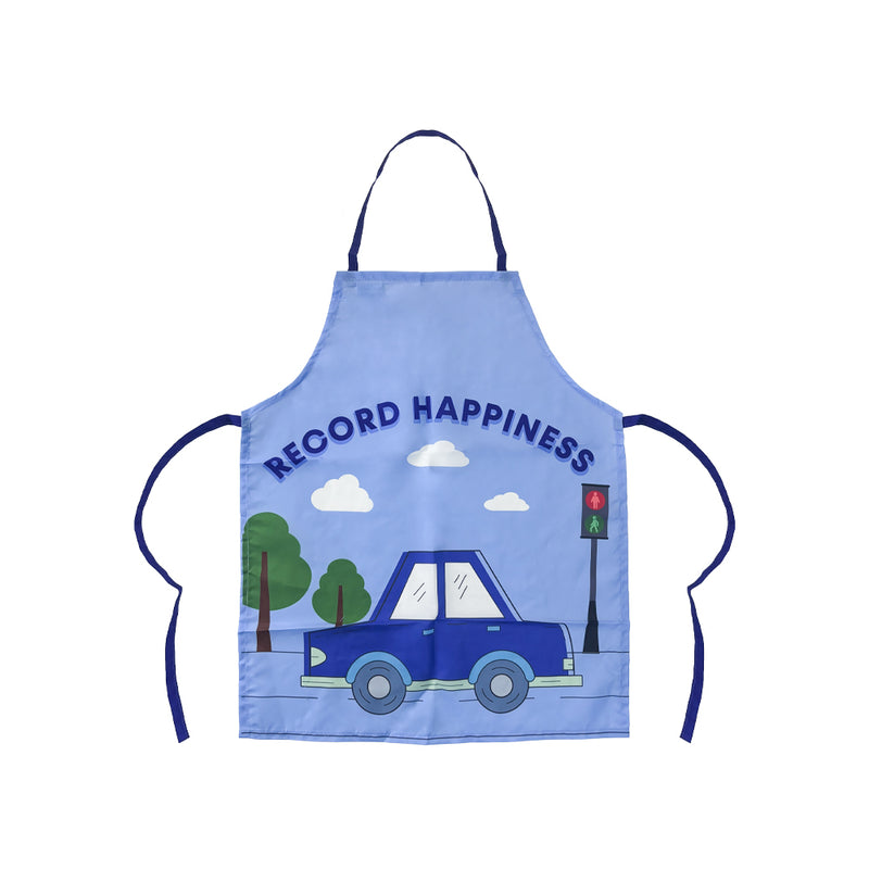 Mumuso Cartoon Vehicles Apron for Kids - Blue