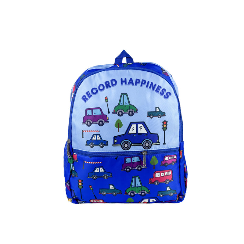 Mumuso Cartoon Vehicles Backpack - Blue