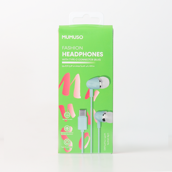 Mumuso Fashion Headphones with Type-C Connector - Blue