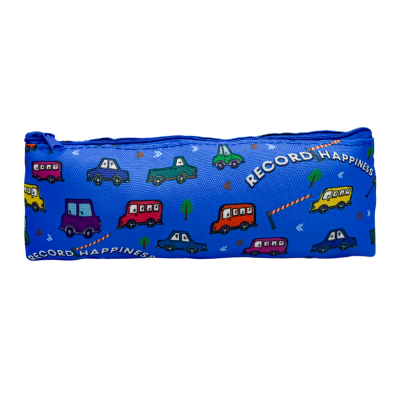 Mumuso Triangle Pencil Bag - Cartoon Vehicles