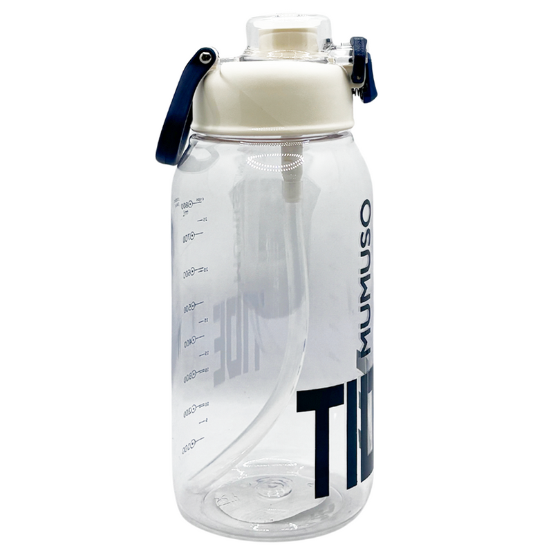 Mumuso Portable Water Bottle with Flip - Top Lid (Transparent)