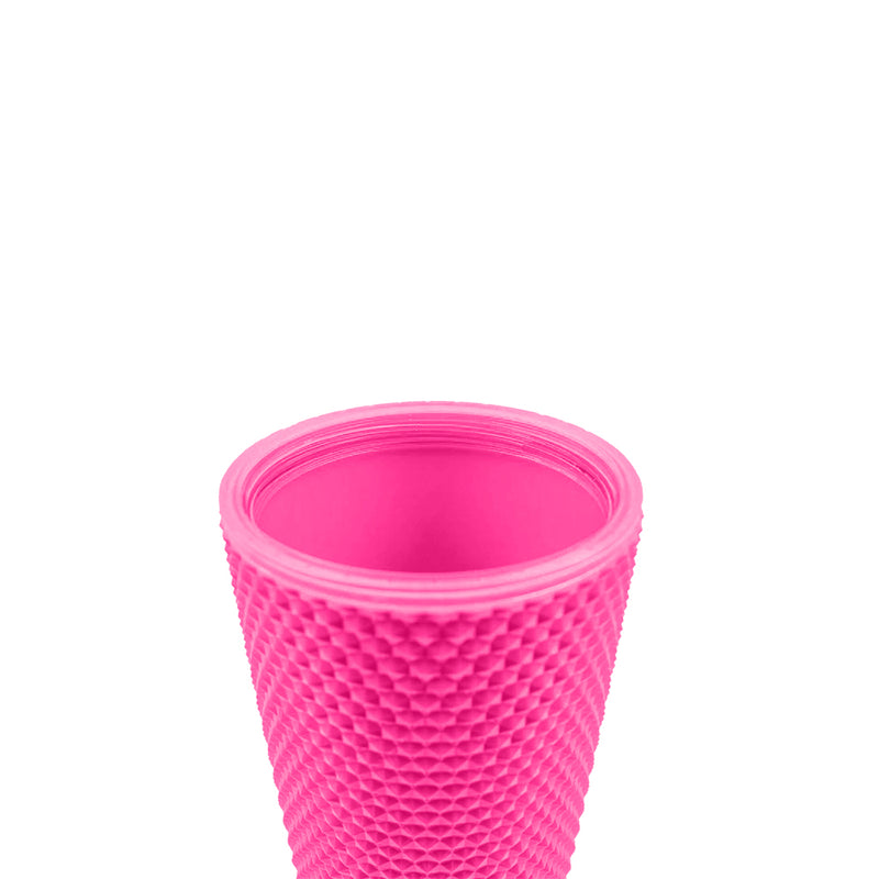 Mumuso Studded Tumbler with Lid & Straw - Rose Red (700ml)