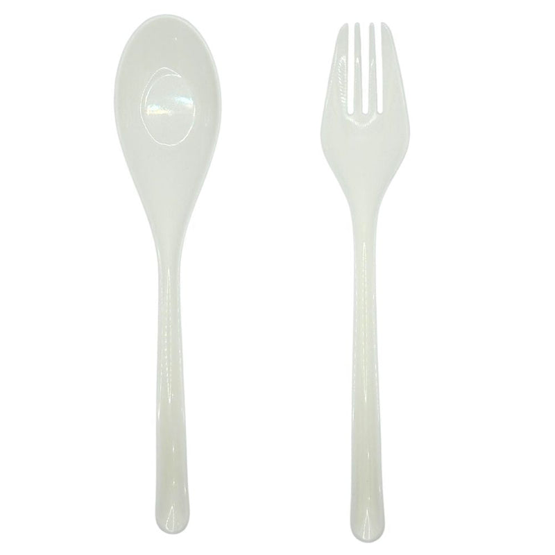 Mumuso 2-Piece Plastic Flatware Set - Pink (Cute Cat)