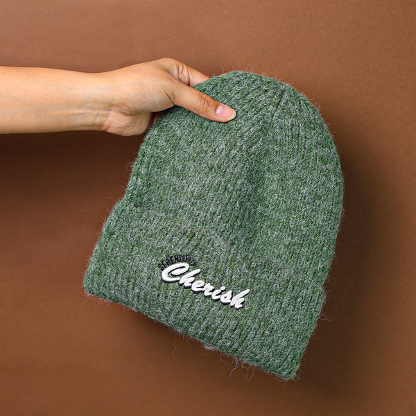 Mumuso Embroidered Knit Beanie - Green