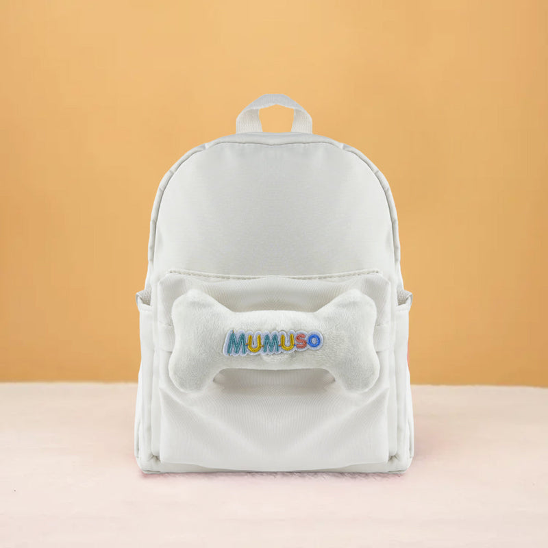 Mumuso Cute Bone Backpack for Kids - Beige