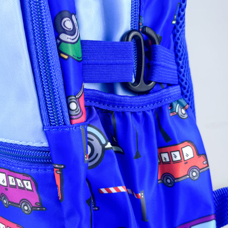 Mumuso Cartoon Vehicles Backpack - Blue