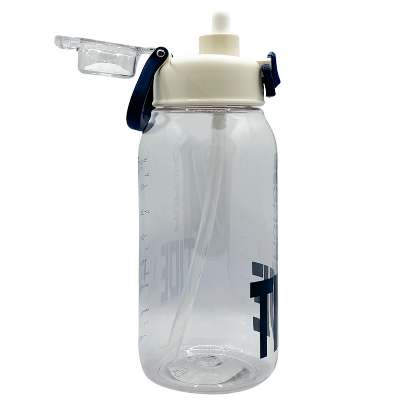 Mumuso Portable Water Bottle with Flip - Top Lid (Transparent)