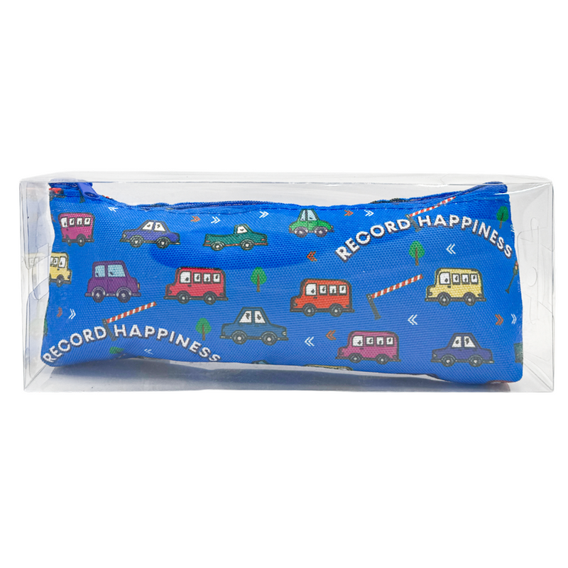 Mumuso Triangle Pencil Bag - Cartoon Vehicles