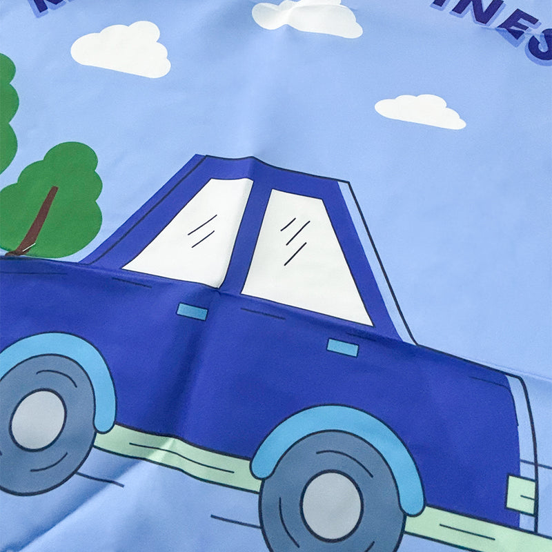 Mumuso Cartoon Vehicles Apron for Kids - Blue