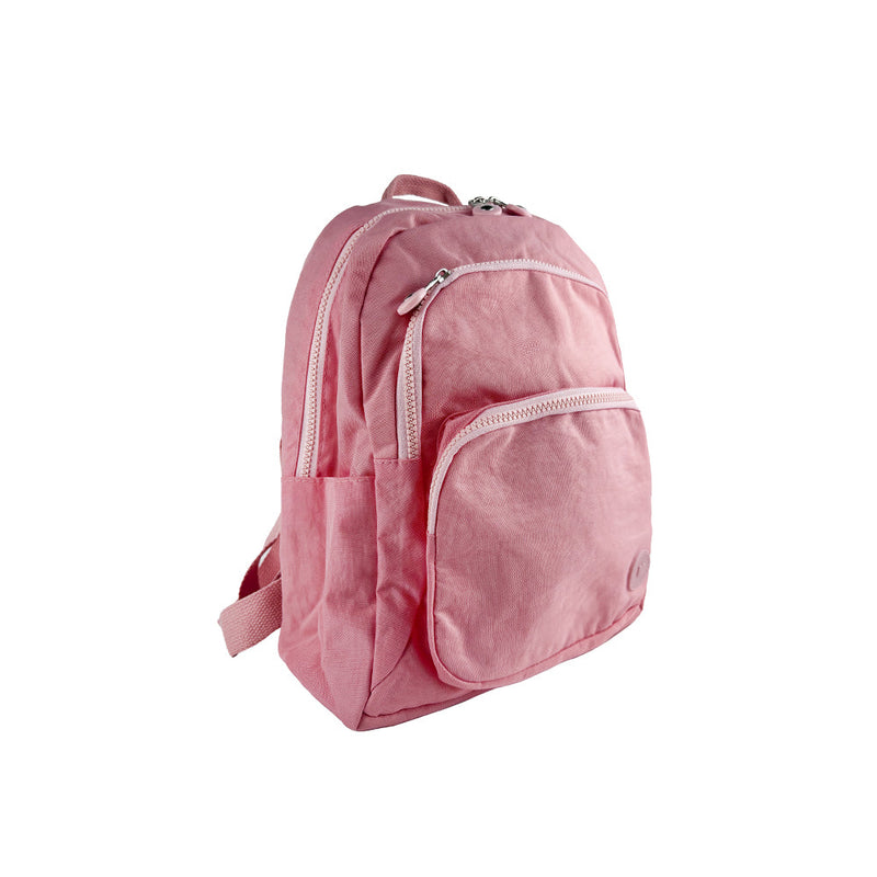 Mumuso Simple Washed Nylon Backpack - Pink