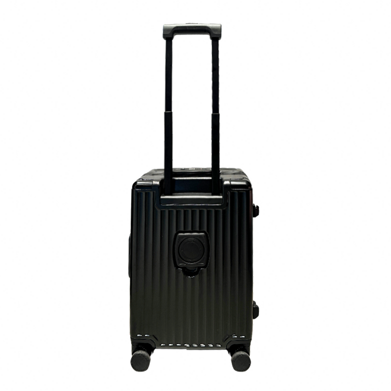 Mumuso Side-Opening Aluminum Frame Luggage - Black (20in)