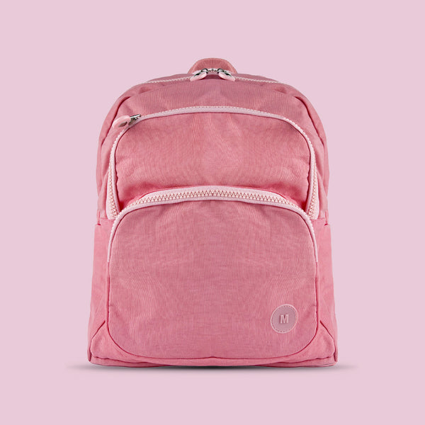 Mumuso Simple Washed Nylon Backpack - Pink