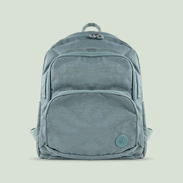 Mumuso Simple Washed Nylon Backpack - Green