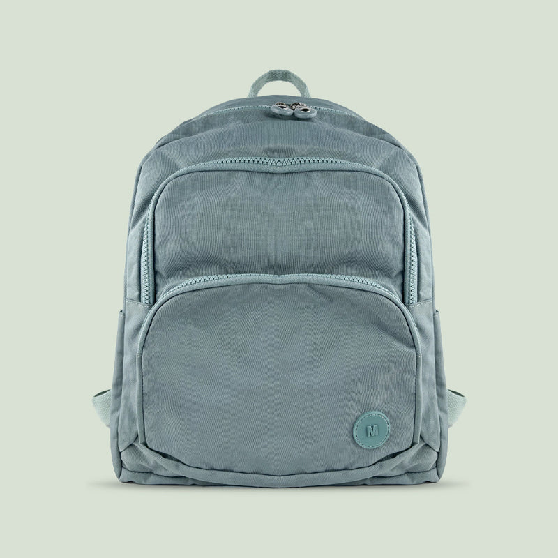 Mumuso Simple Washed Nylon Backpack - Green