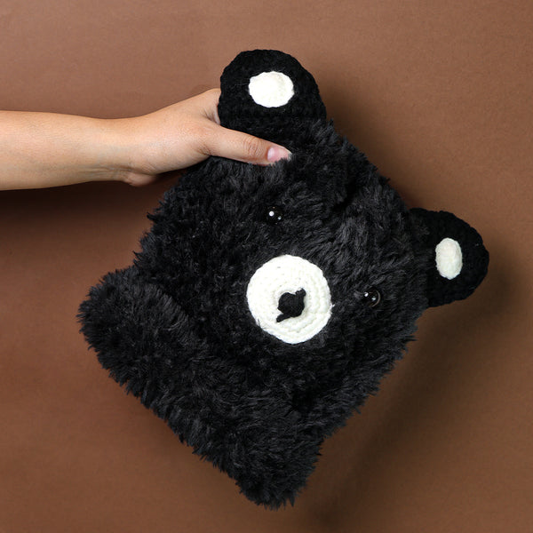 Mumuso Cute Bear Plush Beanie - Black