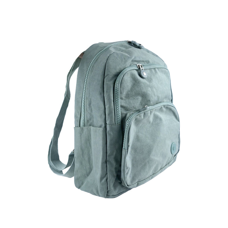 Mumuso Simple Washed Nylon Backpack - Green