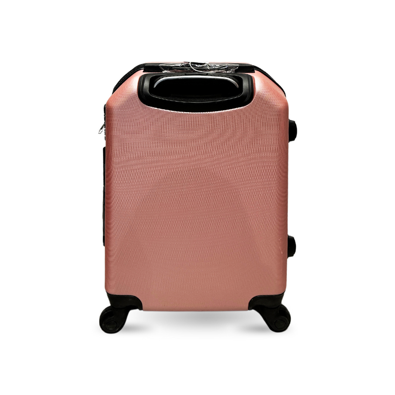 Mumuso Pattern Trolley Luggage 8065 - Rose Gold