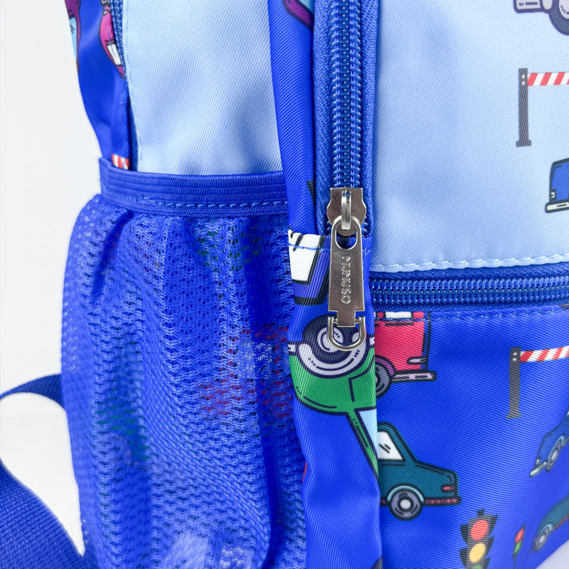 Mumuso Cartoon Vehicles Backpack - Blue