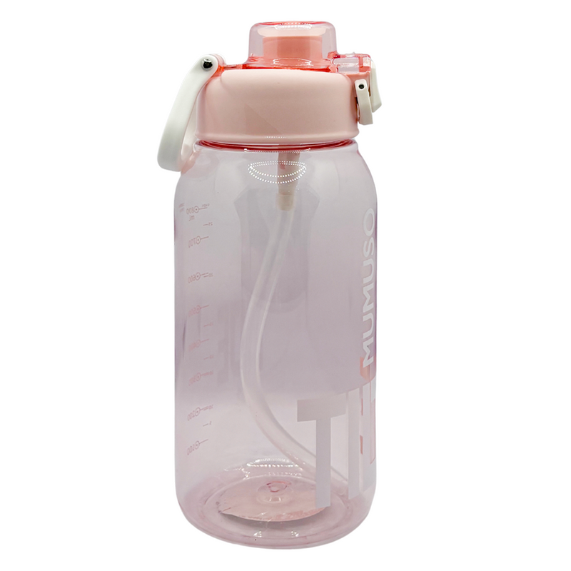 Mumuso Portable Water Bottle with Flip - Top Lid (Pink)