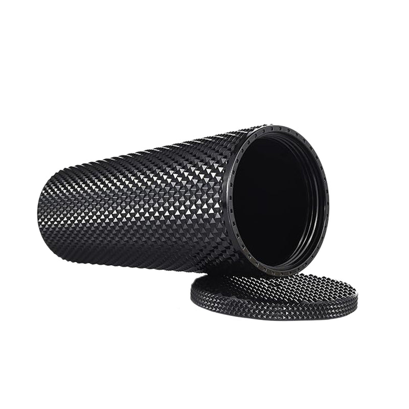 Mumuso Studded Tumbler with Lid & Straw - Black (700ml)