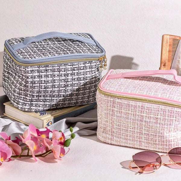 Mumuso Jacquard Weave Cosmetic Case Bag - Pink