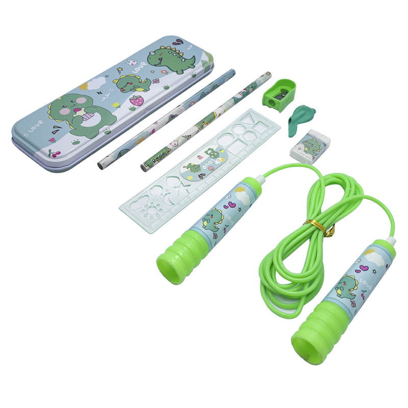 Mumuso Jumping Rope Stationery Set - Green (