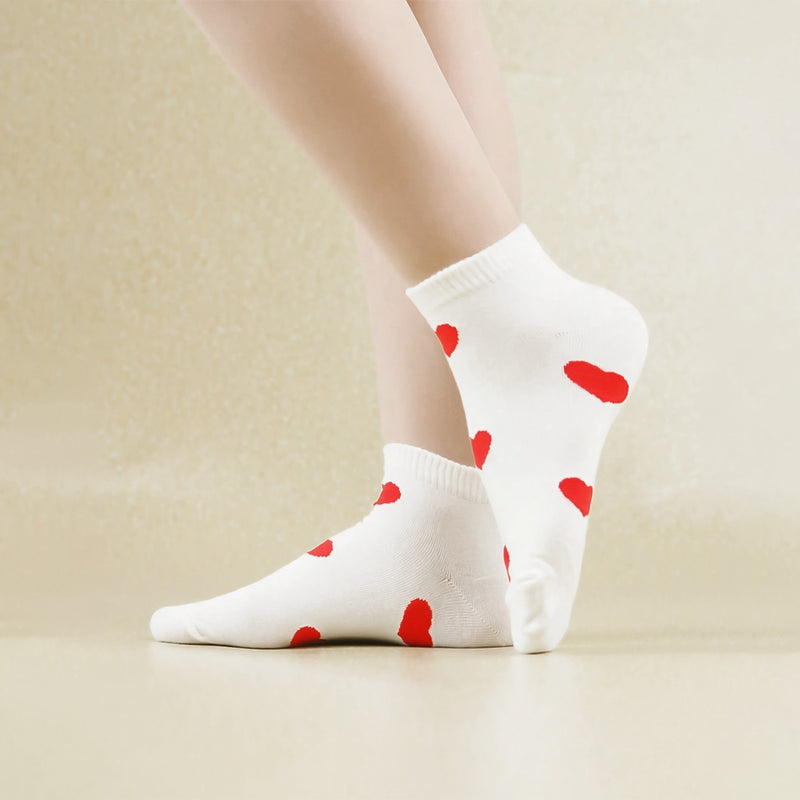 Mumuso Women Heart & Stripe Low-Cut Socks - 3 Packs