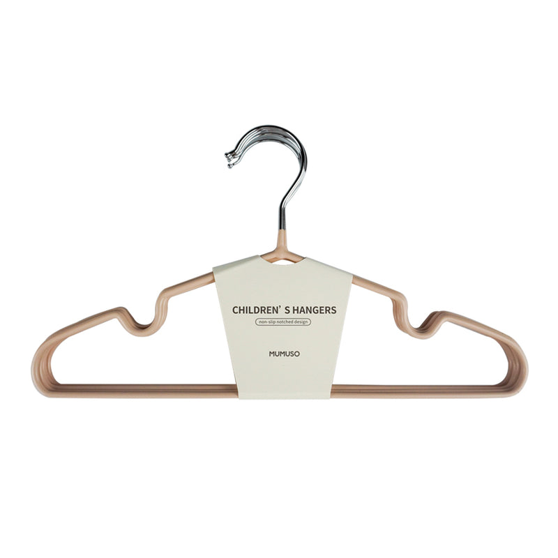 Mumuso Children's Hangers With Plastic Coating - Light Brown