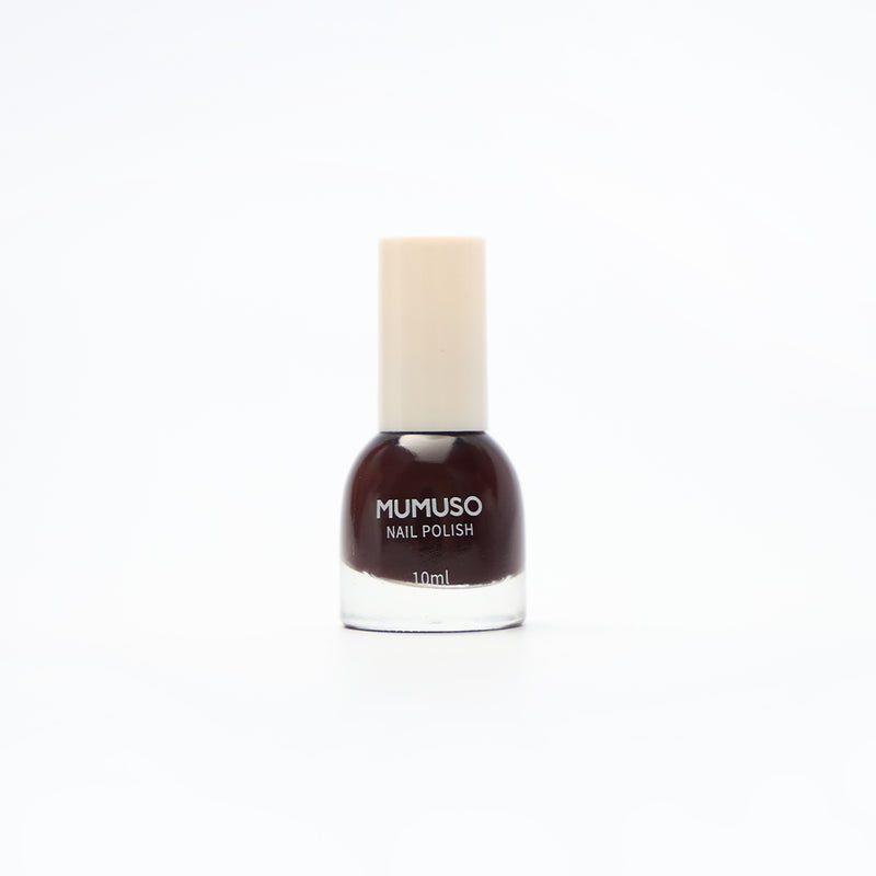 Mumuso City Searching Time Nail Polish - Dark Brownish Red (