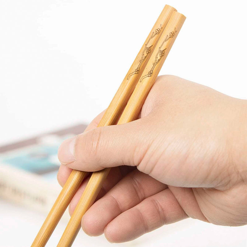 Mumuso Natural Bamboo Chopsticks - 10 Pairs