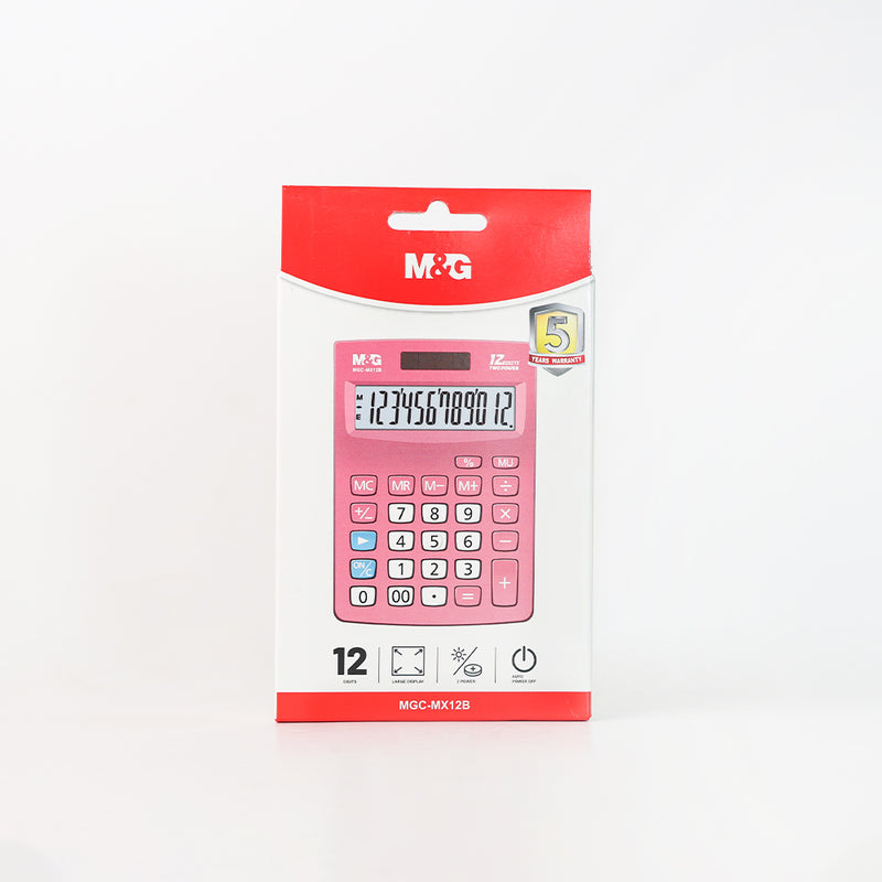 M&G Desktop Calculator  12-Bit - Pink