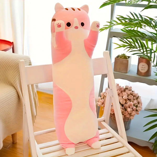 Mumuso Cute Cat Pillow Lying Doll - Pink (70cm)