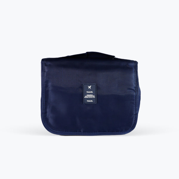 Mumuso Twill makeup Bag-Collapsible - Navy blue (By2)