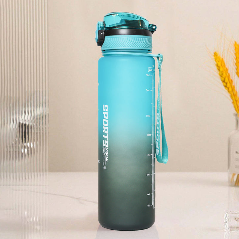 Mumuso Gradient Sports Water Cup - Light Blue Green (1000 ml)