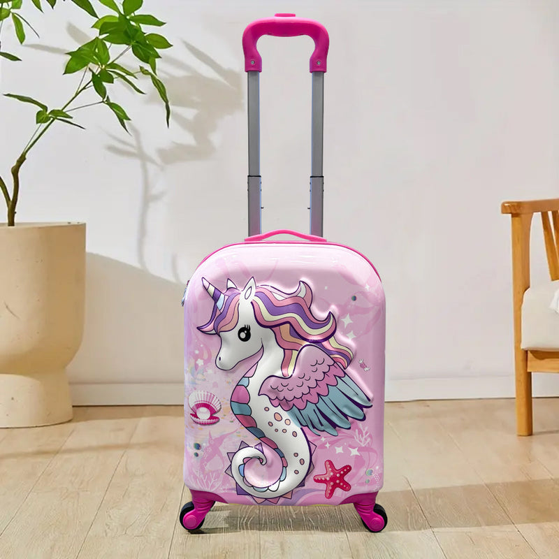 Mumuso Unicorn Pattern Children's Trolley Case - 16in