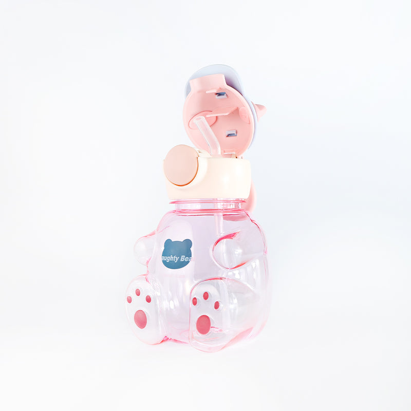 Mumuso Clear Bear Cup for Kids - Pink (750ml)