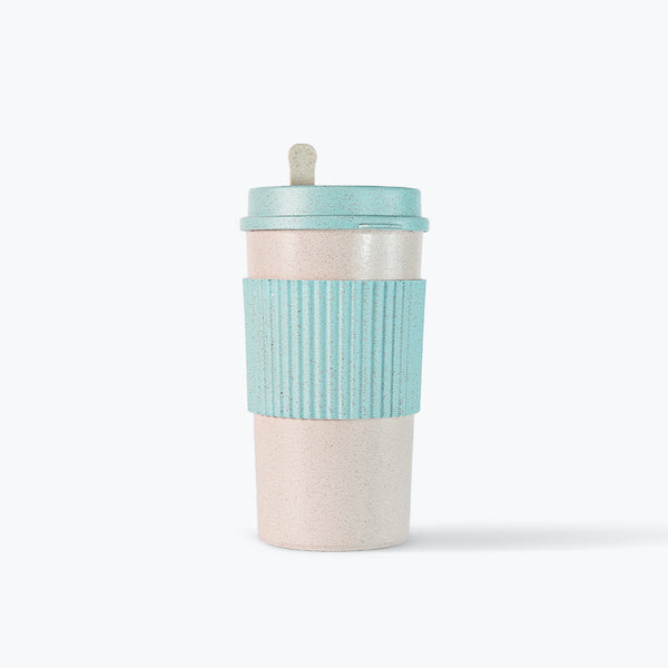 Mumuso Wheat Aroma Series Handheld Heat-Insulated Multifunctional Water Cup - Blue (450ml)