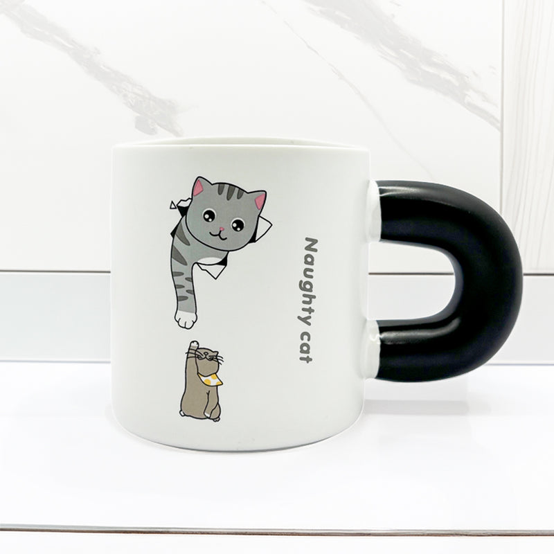 Mumuso Cartoon cat ceramic Cup (Color mi)