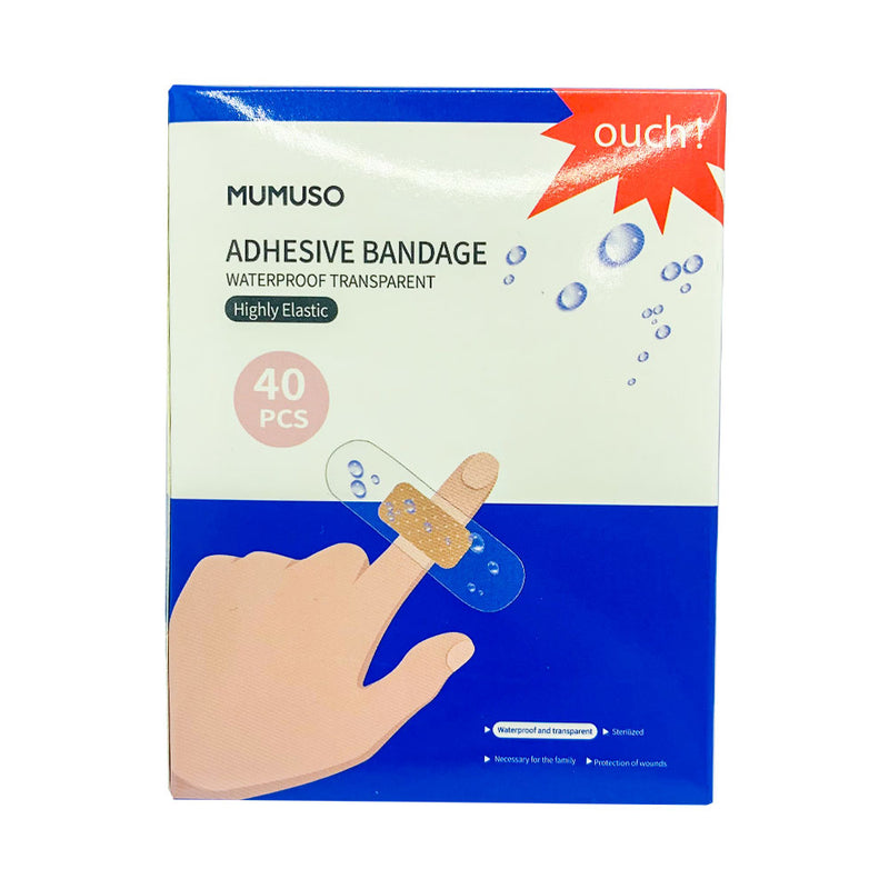 Mumuso Waterproof Adhesive Bandage, Ultrathin, Transparent, 40pcs