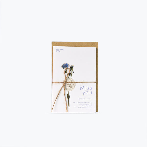 Mumuso Greeting Card With Dried Flower & Envelope