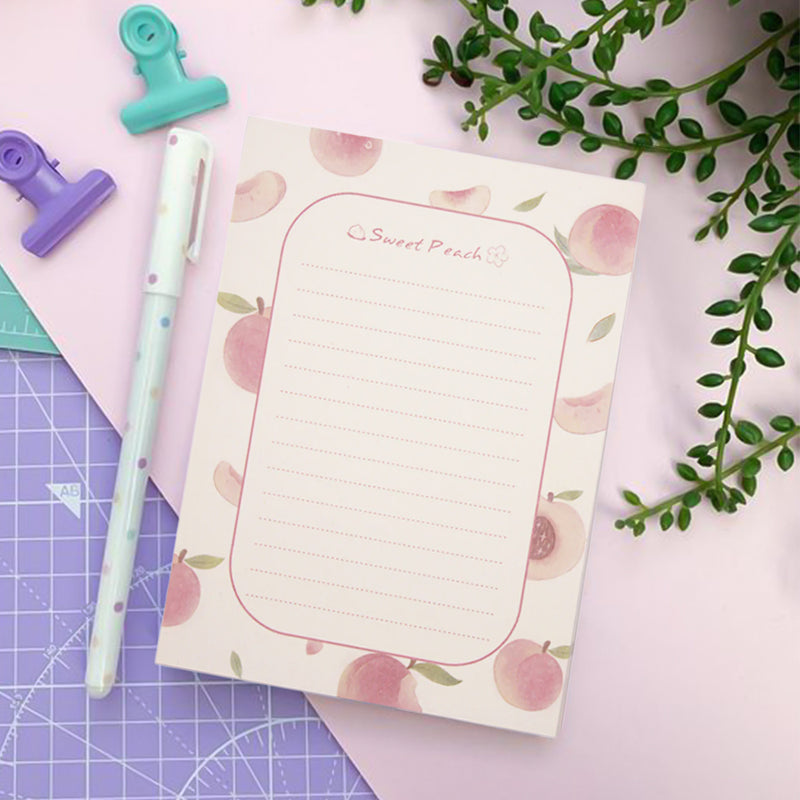 Mumuso Memo Pad with Peach Design Cover - 9x12cm