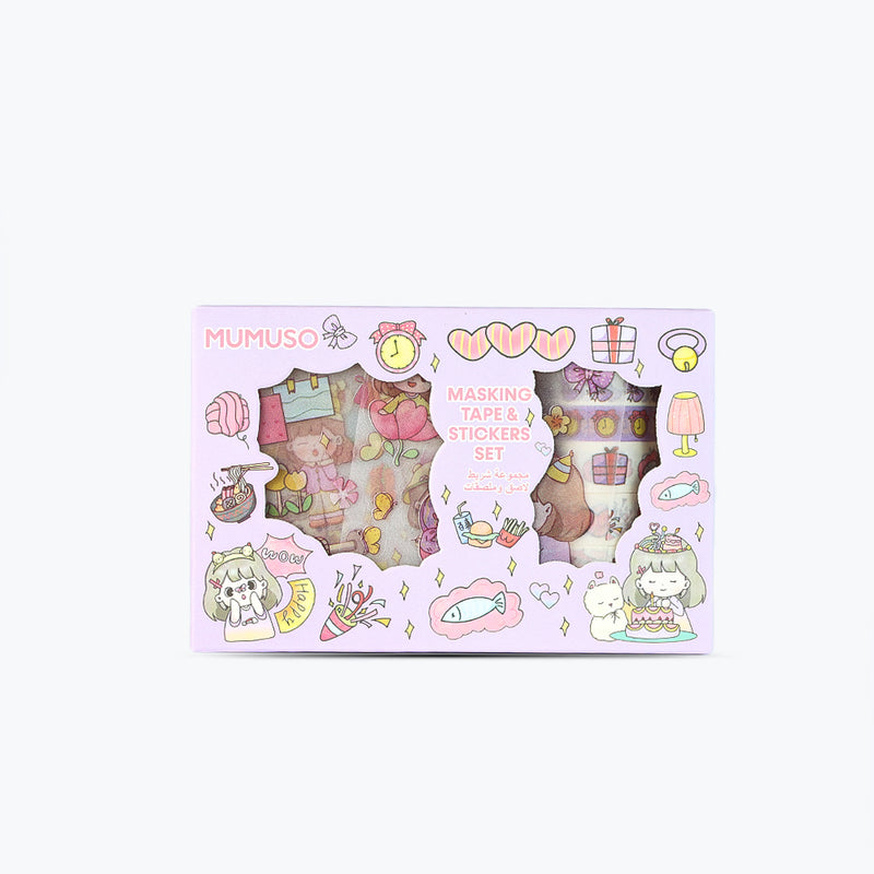 Mumuso Masking Tape & Stickers Set (Pet Lover)