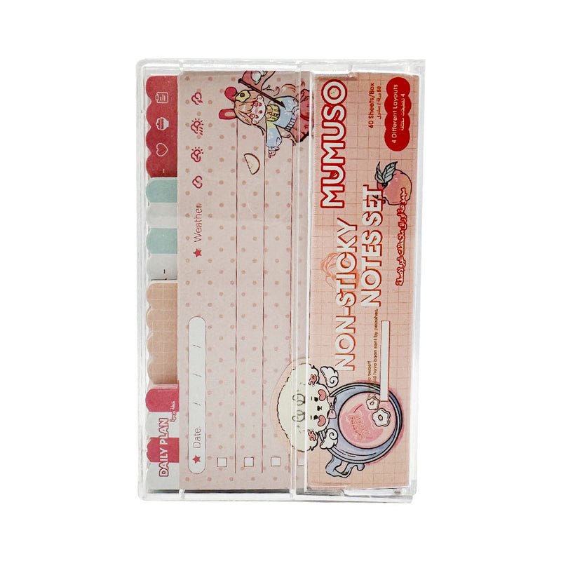 Mumuso Non Sticky Notes Set - Honey Peach