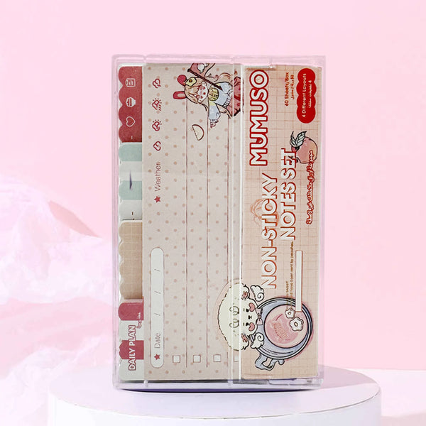 Mumuso Non Sticky Notes Set - Honey Peach