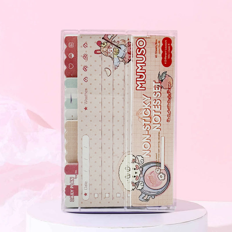 Mumuso Non Sticky Notes Set - Honey Peach